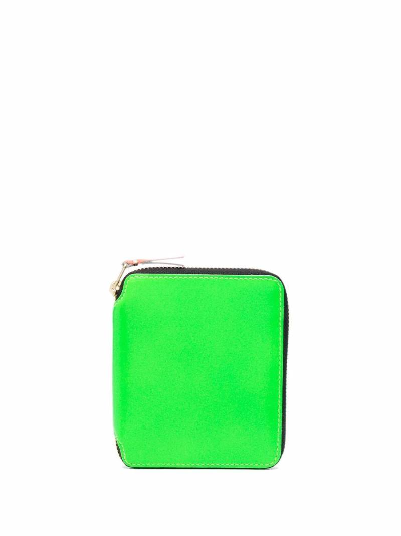 Comme Des Garçons Wallet panelled zip-up wallet - Green von Comme Des Garçons Wallet