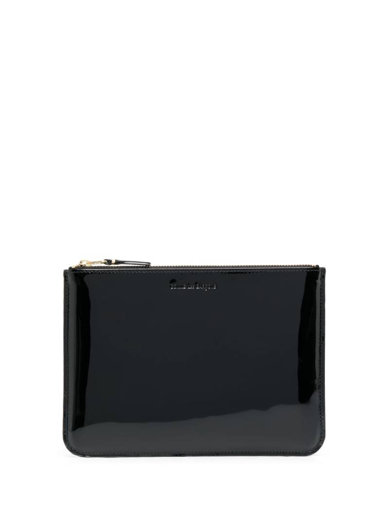 Comme Des Garçons Wallet patent-finish clutch bag - Black von Comme Des Garçons Wallet