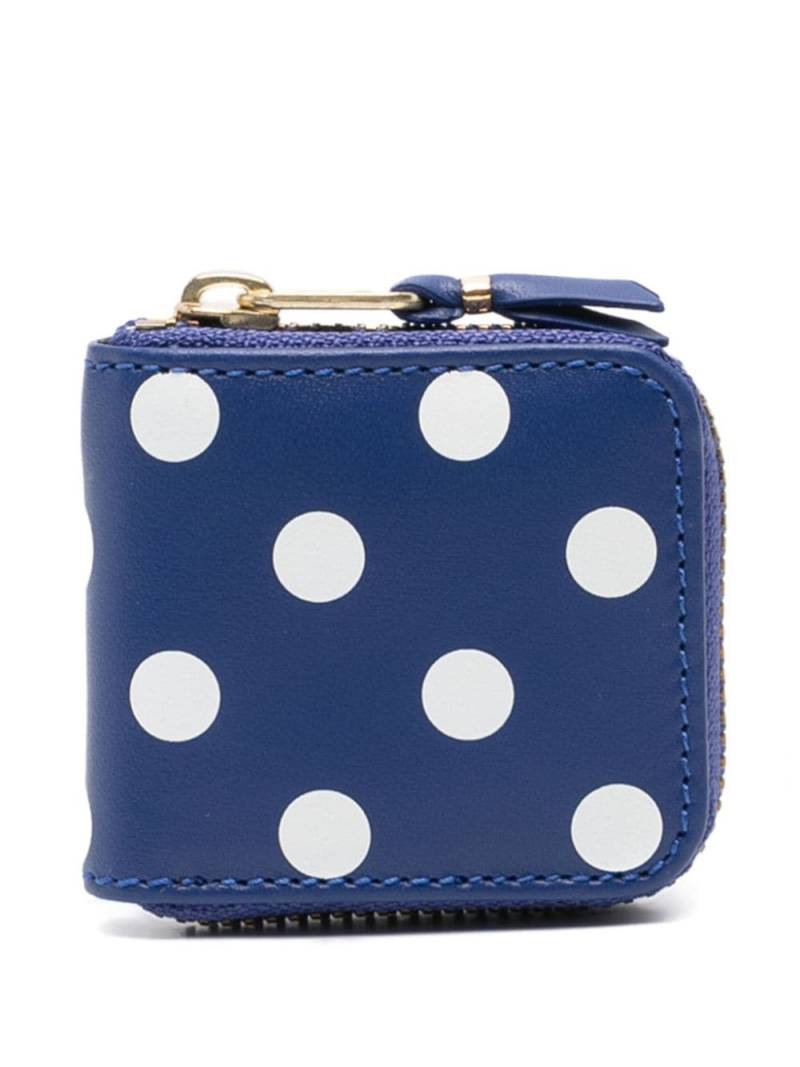 Comme Des Garçons Wallet polka dot leather wallet - Blue von Comme Des Garçons Wallet