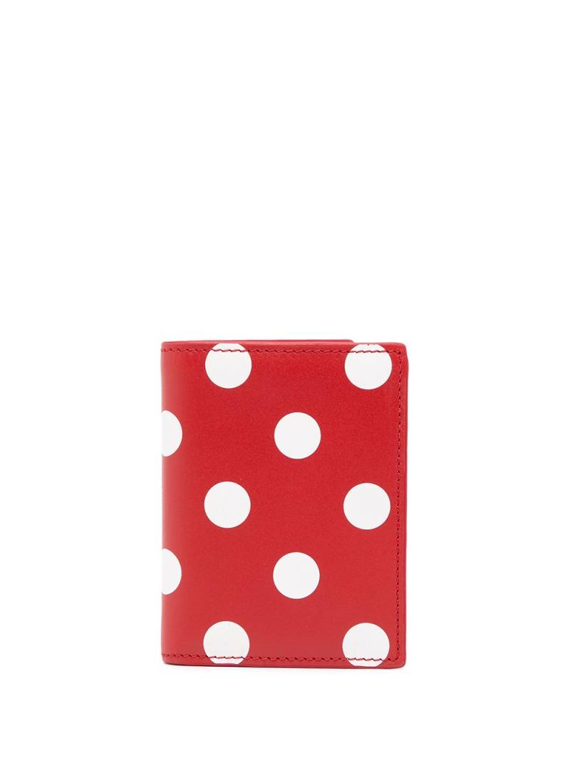 Comme Des Garçons Wallet polka dot-print cardholder - Red von Comme Des Garçons Wallet