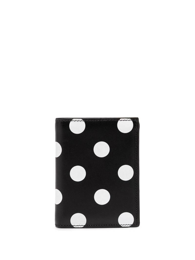 Comme Des Garçons Wallet polka dot-print leather cardholder - Black von Comme Des Garçons Wallet