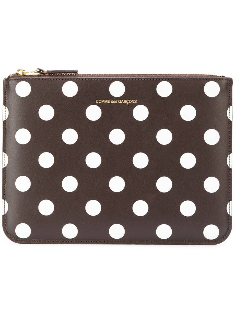 Comme Des Garçons Wallet polka dot print pouch wallet - Brown von Comme Des Garçons Wallet