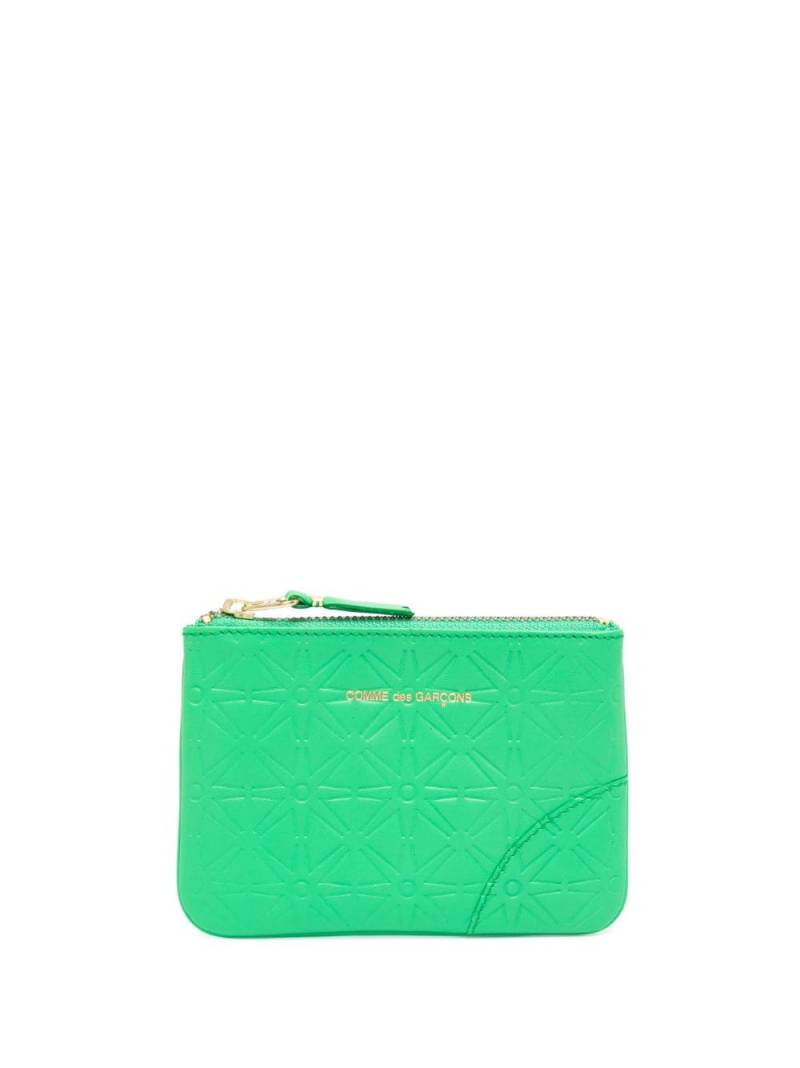 Comme Des Garçons Wallet small embossed pattern leather wallet - Green von Comme Des Garçons Wallet