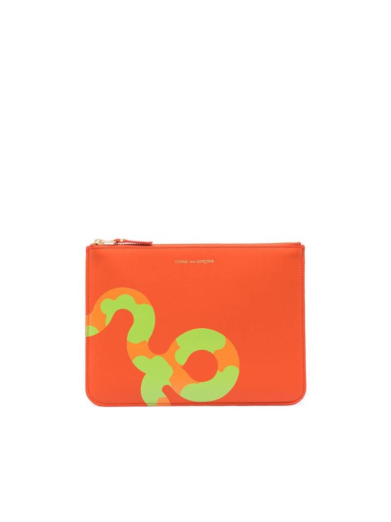 Comme Des Garçons Wallet snake-print card holder - Orange von Comme Des Garçons Wallet