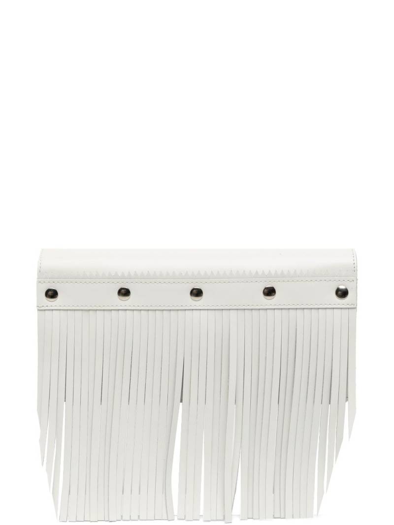 Comme Des Garçons Wallet stud-embellished fringed leather wallet - White von Comme Des Garçons Wallet