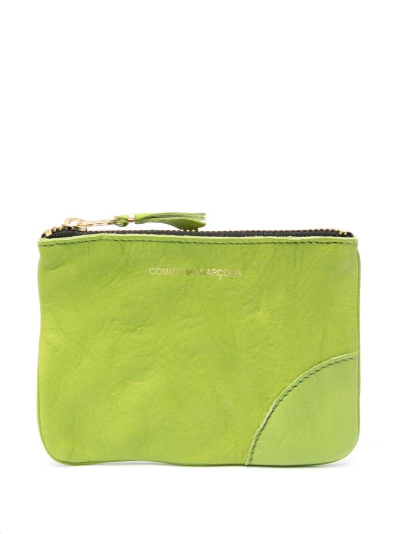 Comme Des Garçons Wallet washed zip-up leather pouch - Green von Comme Des Garçons Wallet