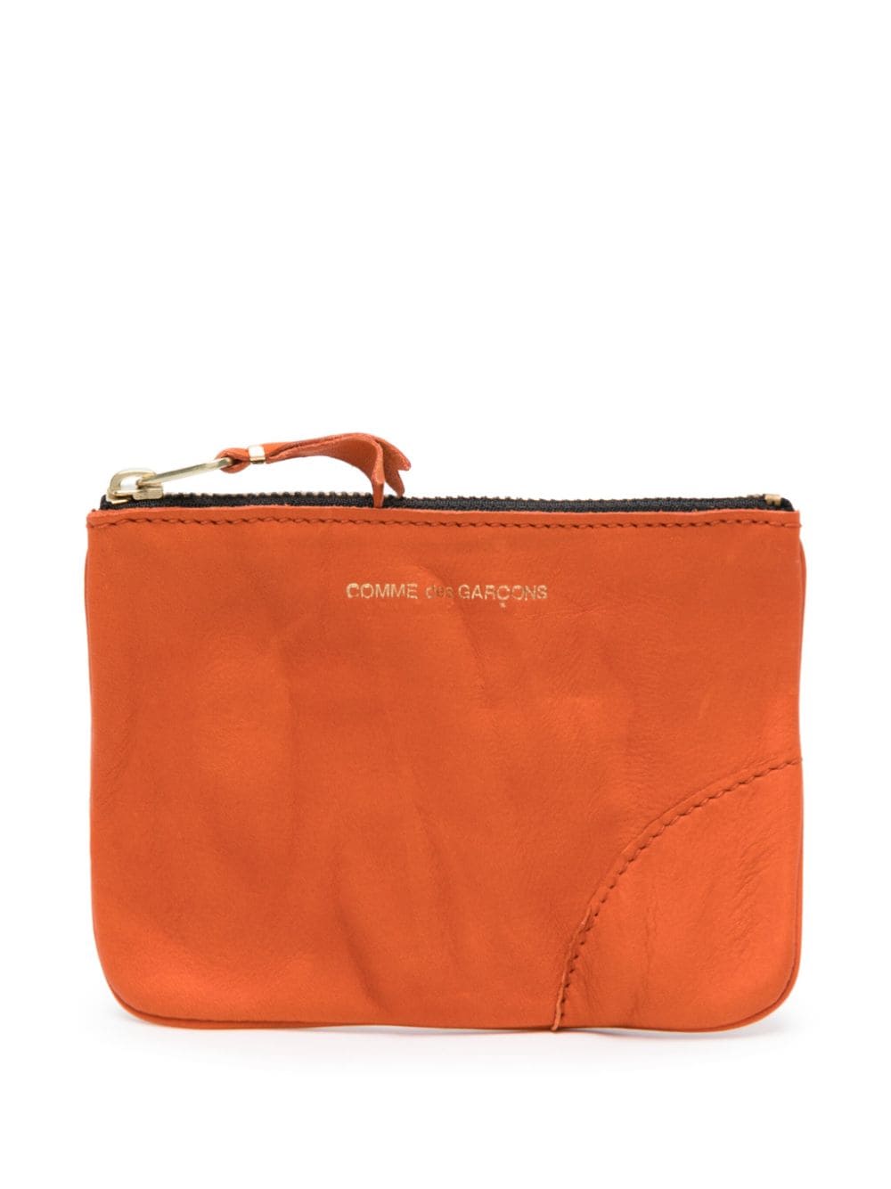 Comme Des Garçons Wallet washed zip-up leather pouch - Orange von Comme Des Garçons Wallet