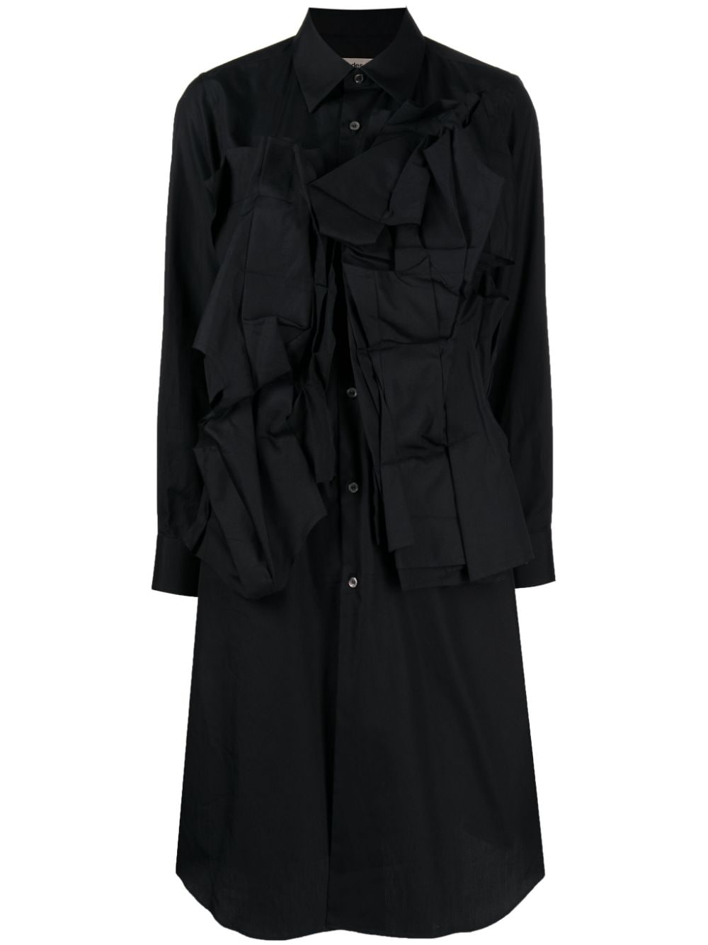 Comme Des Garçons appliqué cotton midi dress - Black von Comme Des Garçons