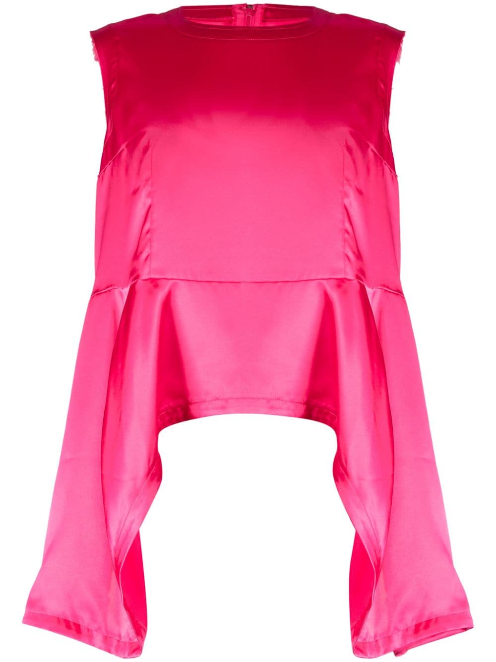 Comme Des Garçons asymmetric-hem satin top - Pink von Comme Des Garçons