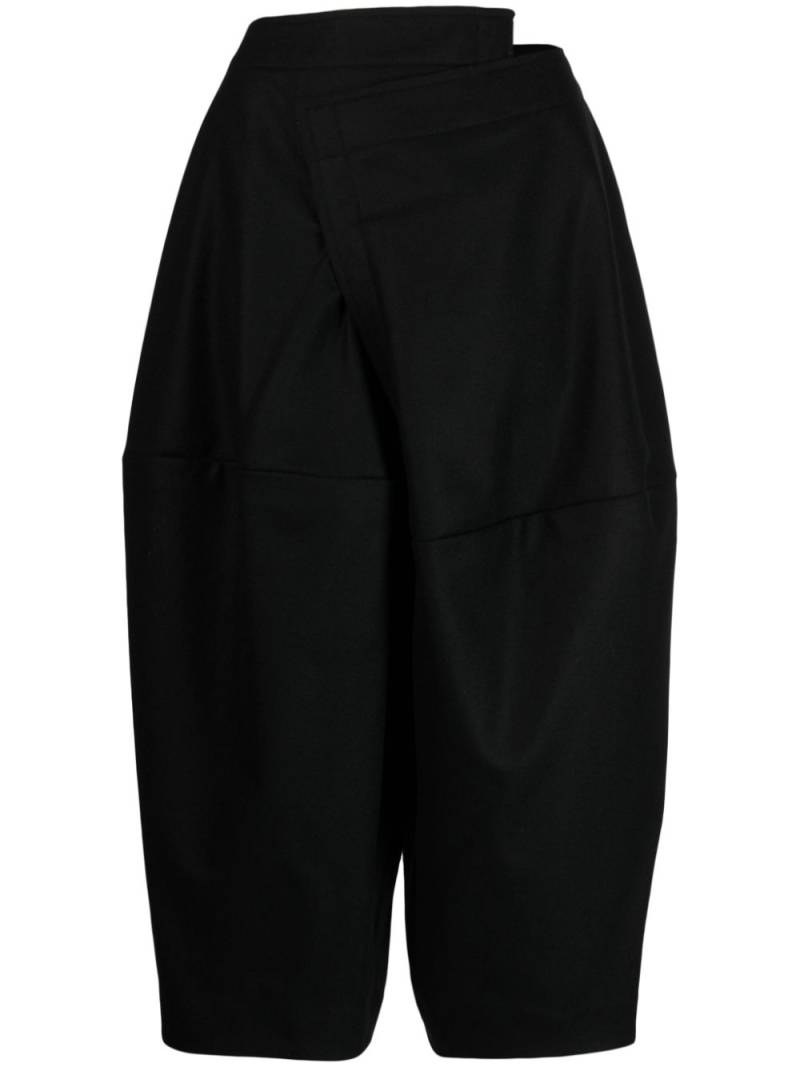 Comme Des Garçons asymmetric wide-leg cropped trousers - Black von Comme Des Garçons