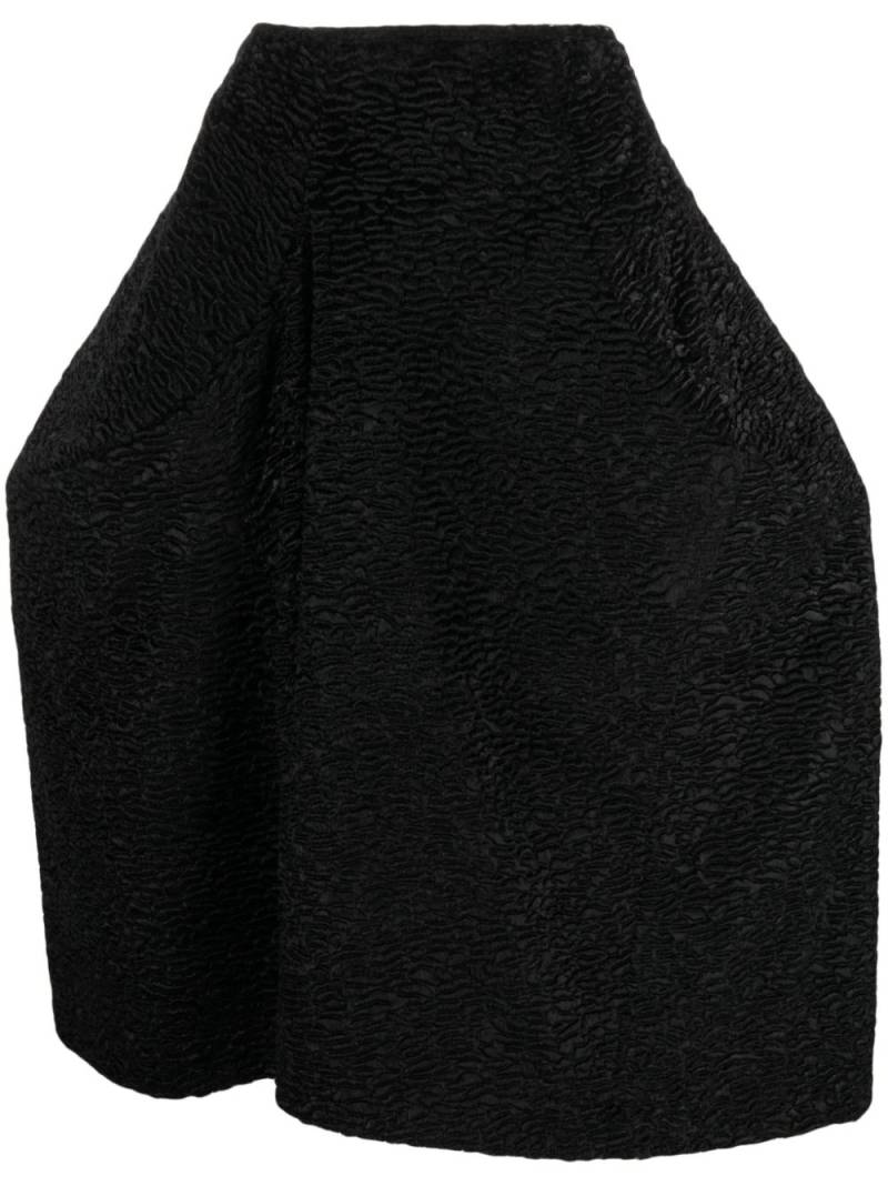 Comme Des Garçons cloqué-effect pleated skirt - Black von Comme Des Garçons