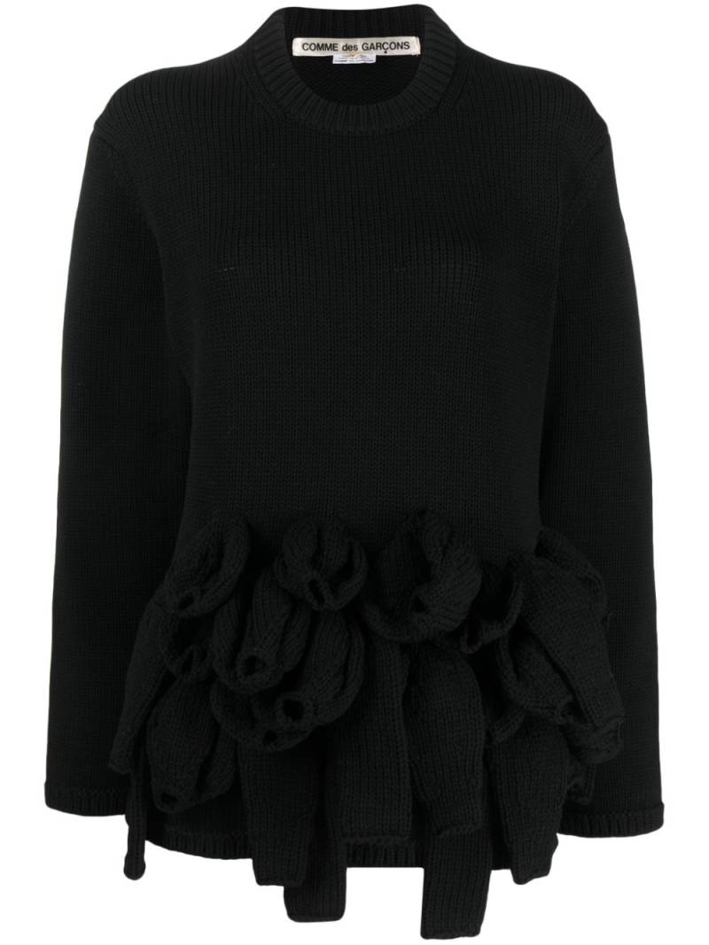 Comme Des Garçons crew-neck appliqué-detail jumper - Black von Comme Des Garçons