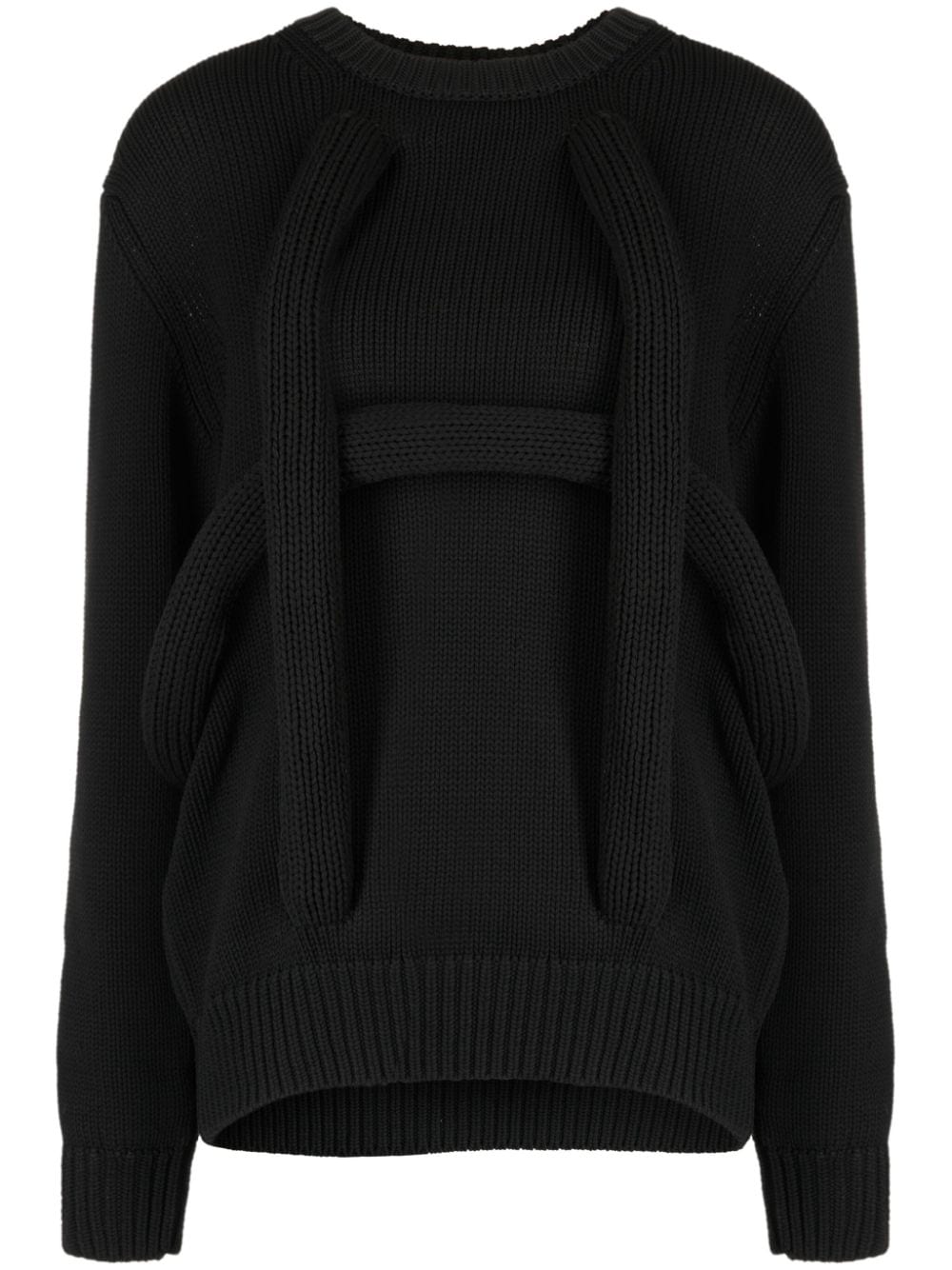 Comme Des Garçons crew-neck drop-shoulder jumper - Black von Comme Des Garçons