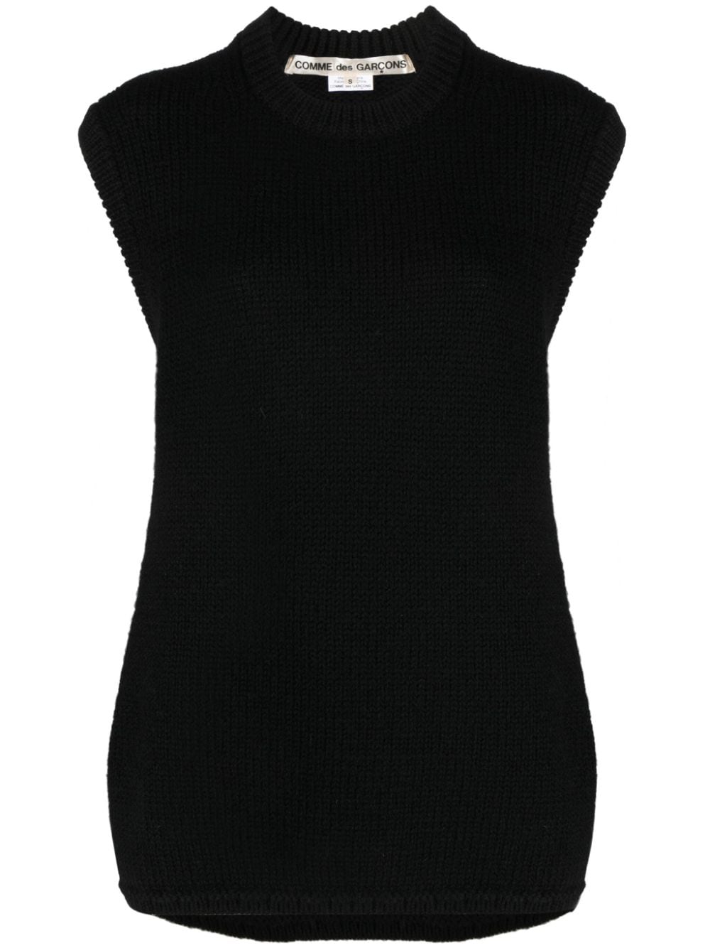 Comme Des Garçons crew neck knitted wool vest - Black von Comme Des Garçons