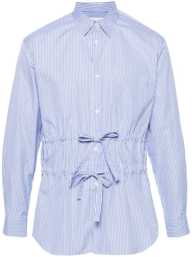 Comme Des Garçons Shirt drawstring-waist striped shirt - Blue von Comme Des Garçons Shirt