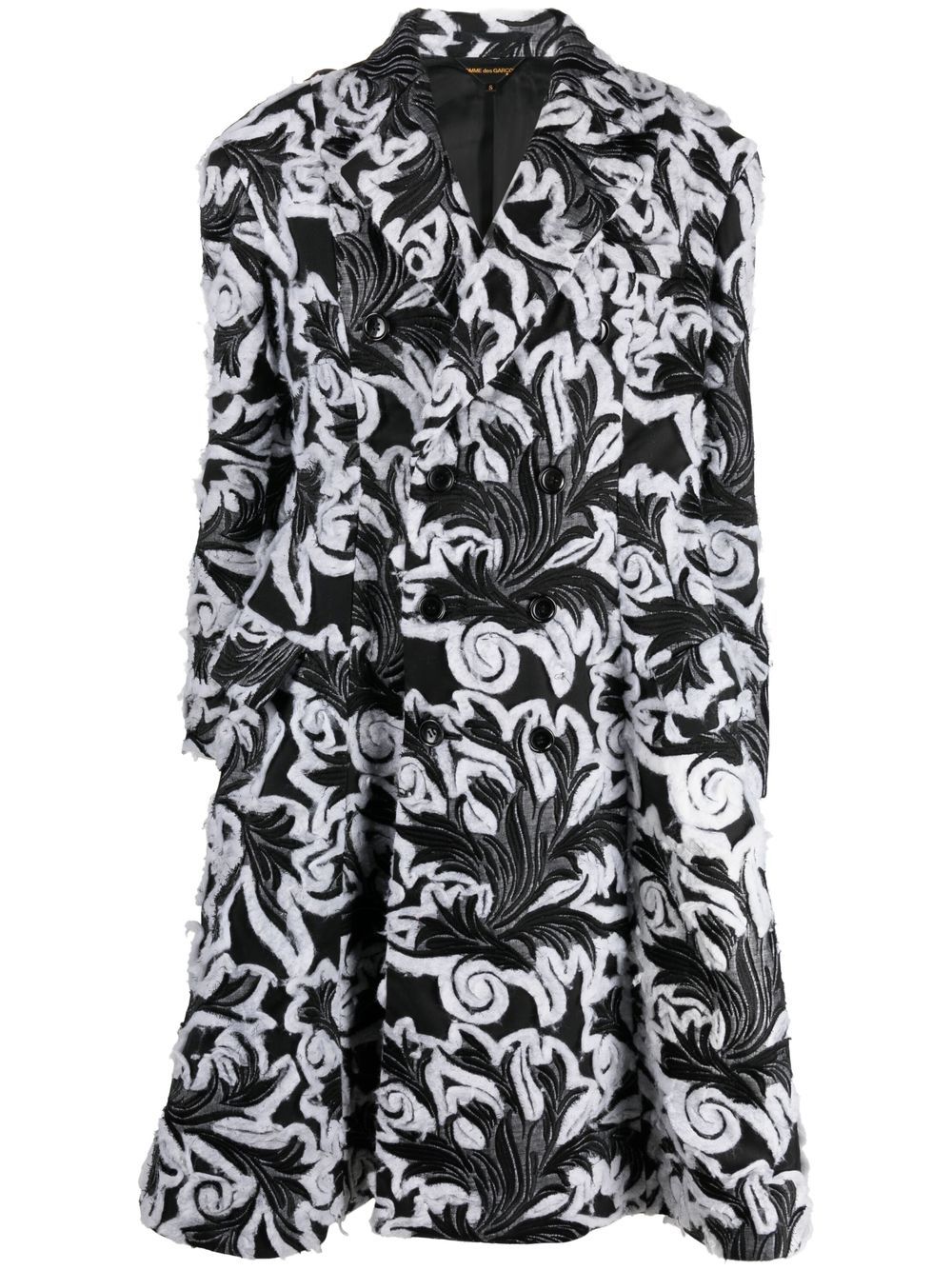 Comme Des Garçons floral jacquard double-breasted coat - Black von Comme Des Garçons