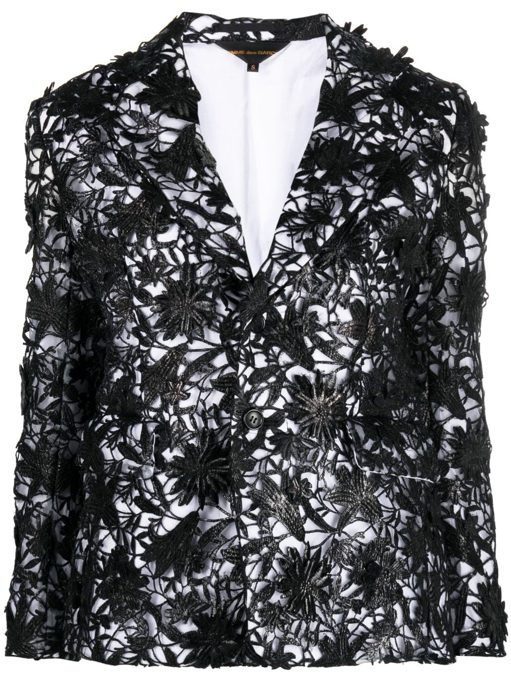 Comme Des Garçons floral-lace single-breasted blazer - Black von Comme Des Garçons