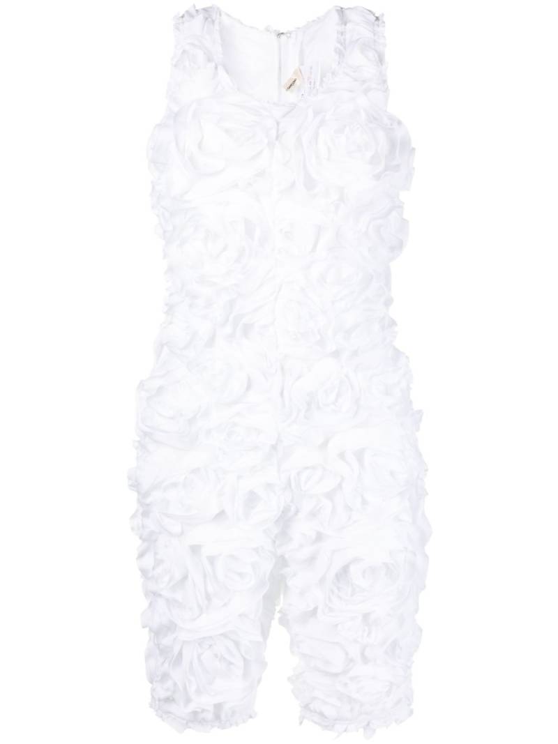 Comme Des Garçons floral-motif scoop-neck playsuit - White von Comme Des Garçons