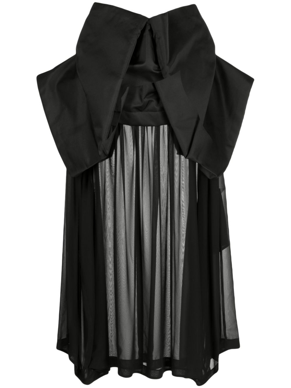 Comme Des Garçons folded-detailing sheer-underlayer dress - Black von Comme Des Garçons