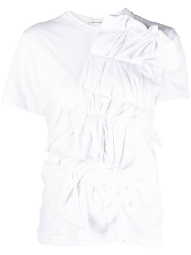 Comme Des Garçons gathered-detail short-sleeve top - White von Comme Des Garçons