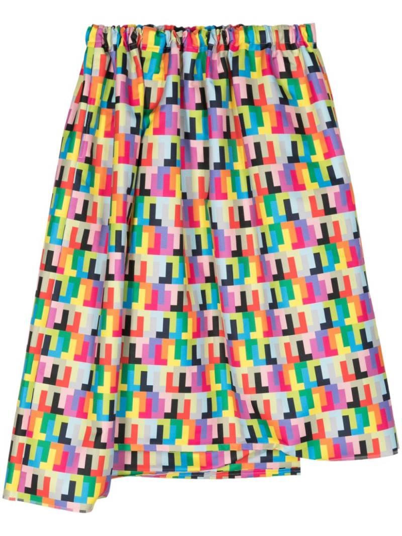 Comme Des Garçons geometric-print asymmetric skirt - Pink von Comme Des Garçons