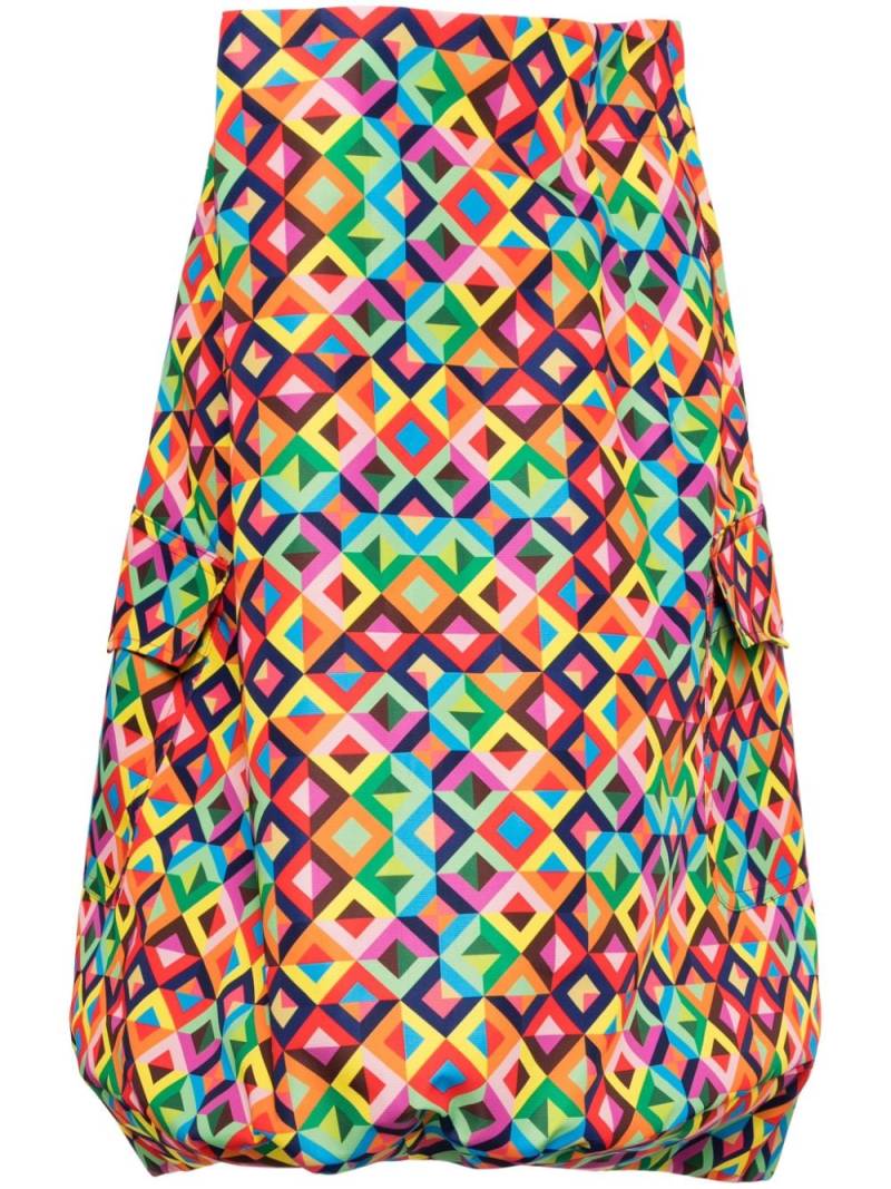 Comme Des Garçons Comme Des Garçons geometric-print asymmetric skirt - Yellow von Comme Des Garçons Comme Des Garçons