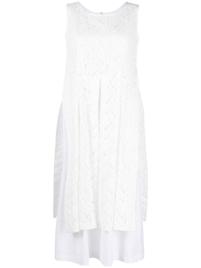 Comme Des Garçons lace-overlay midi dress - White von Comme Des Garçons