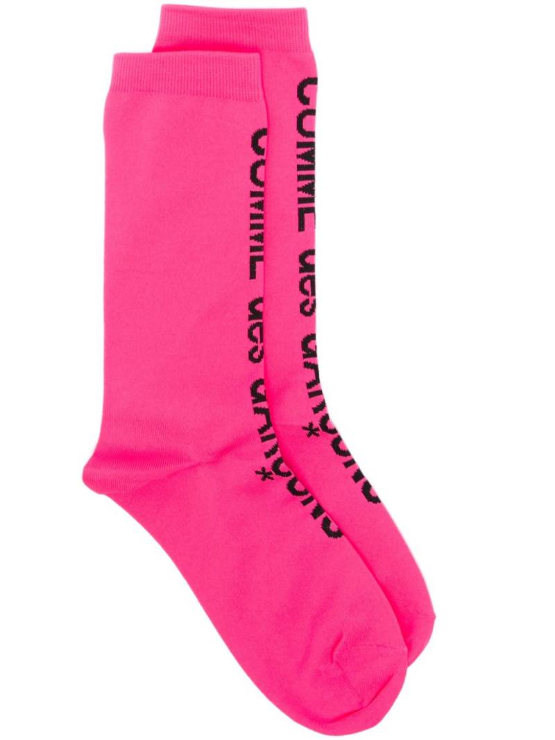 Comme Des Garçons logo-intarsia socks - Pink von Comme Des Garçons