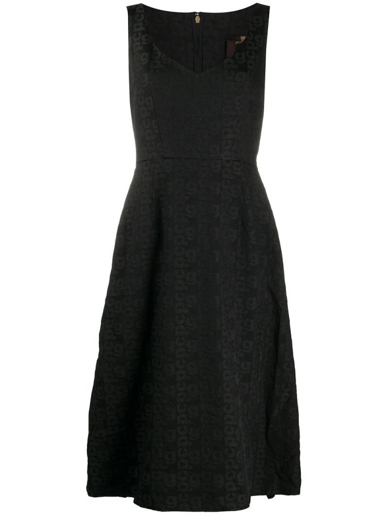 Comme Des Garçons monogram A-line midi dress - Black von Comme Des Garçons