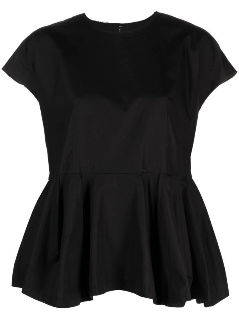 Comme Des Garçons peplum-waist cotton blouse - Black von Comme Des Garçons