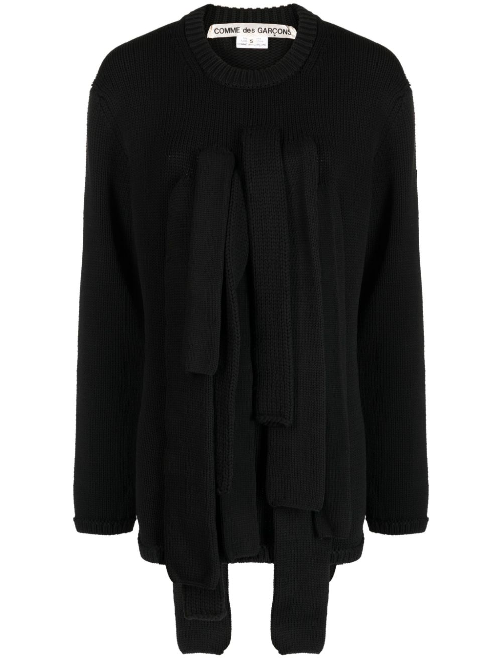 Comme Des Garçons pleat-detail crew-neck jumper - Black von Comme Des Garçons