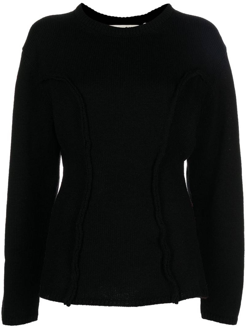 Comme Des Garçons raw-cut edge wool jumper - Black von Comme Des Garçons