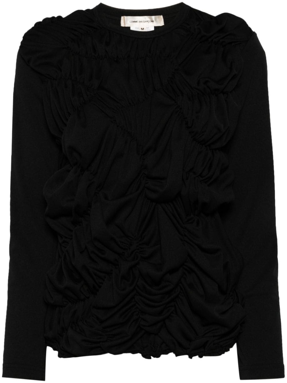 Comme Des Garçons ruched-detail long-sleeved top - Black von Comme Des Garçons