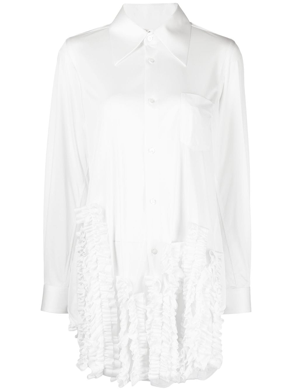 Comme Des Garçons ruffle-appliqué shirt - White von Comme Des Garçons