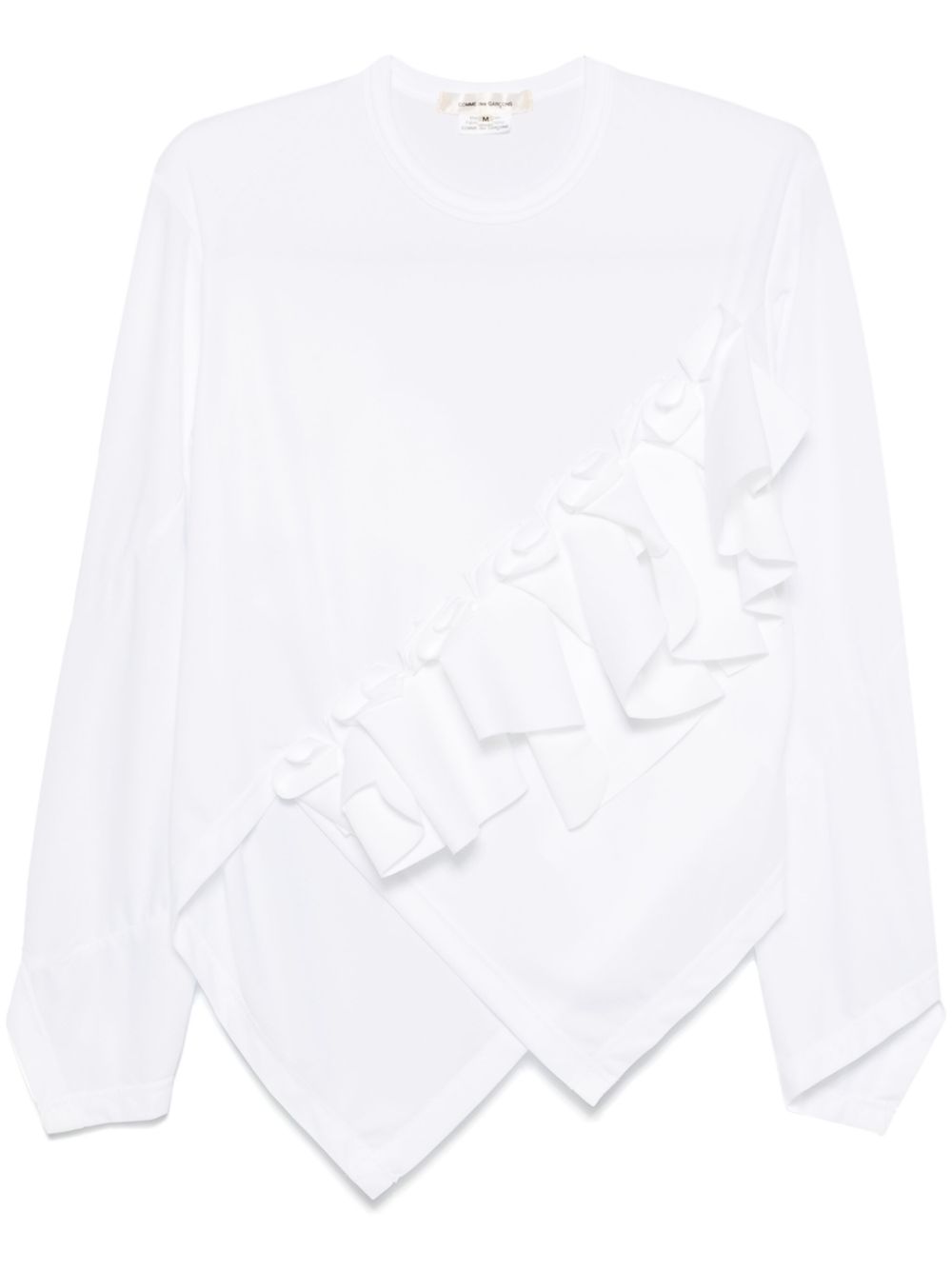 Comme Des Garçons ruffle-trim asymmetric top - White von Comme Des Garçons