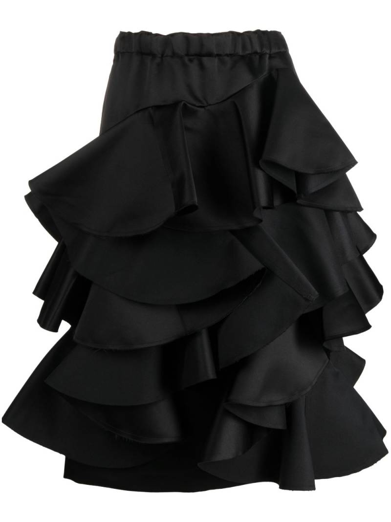 Comme Des Garçons ruffled tiered midi skirt - Black von Comme Des Garçons