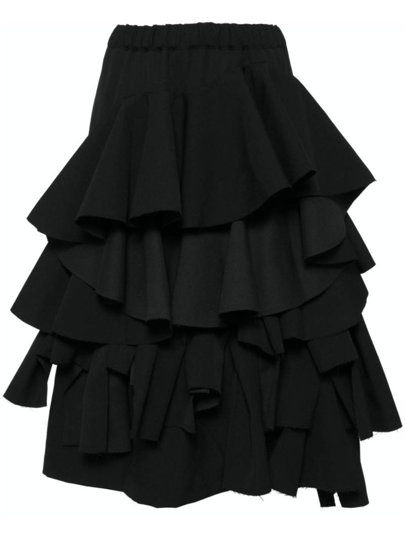 Comme Des Garçons ruffled tiered midi skirt - Black von Comme Des Garçons