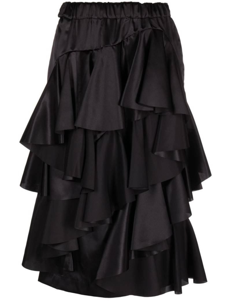 Comme Des Garçons ruffled tiered midi skirt - Black von Comme Des Garçons