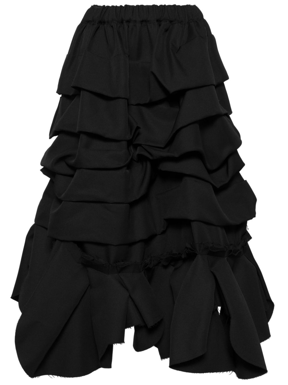 Comme Des Garçons ruffled tiered midi skirt - Black von Comme Des Garçons