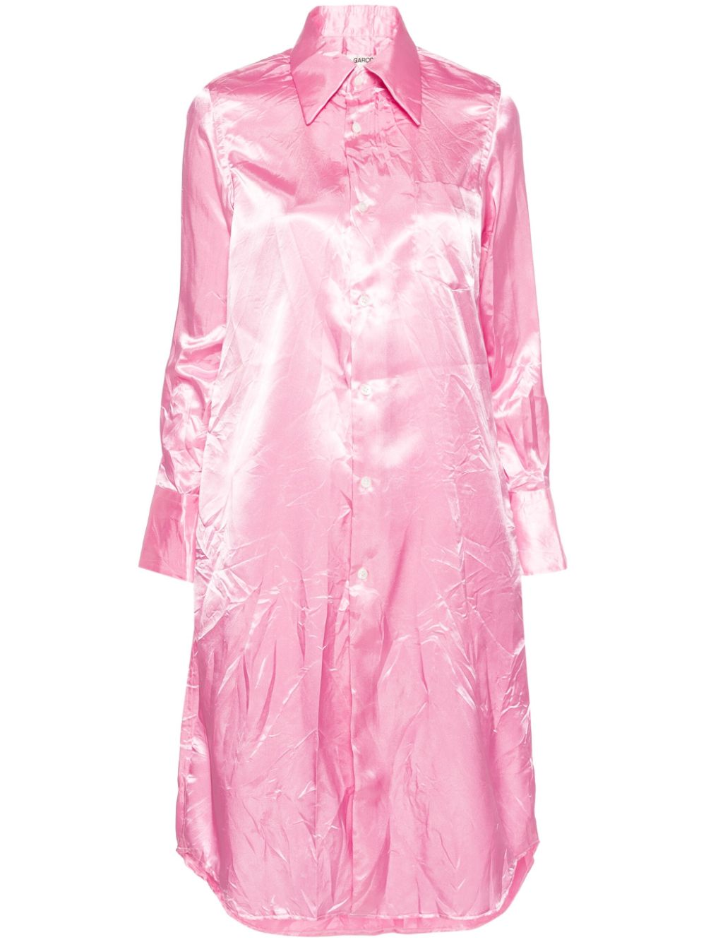 Comme Des Garçons satin midi shirt dress - Pink von Comme Des Garçons