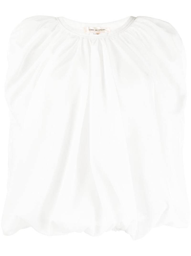 Comme Des Garçons short-sleeve semi-sheer blouse - White von Comme Des Garçons