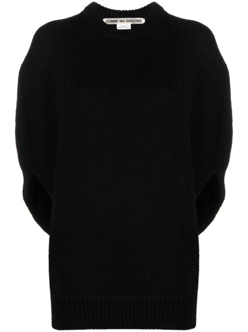 Comme Des Garçons short-sleeve wool jumper - Black von Comme Des Garçons