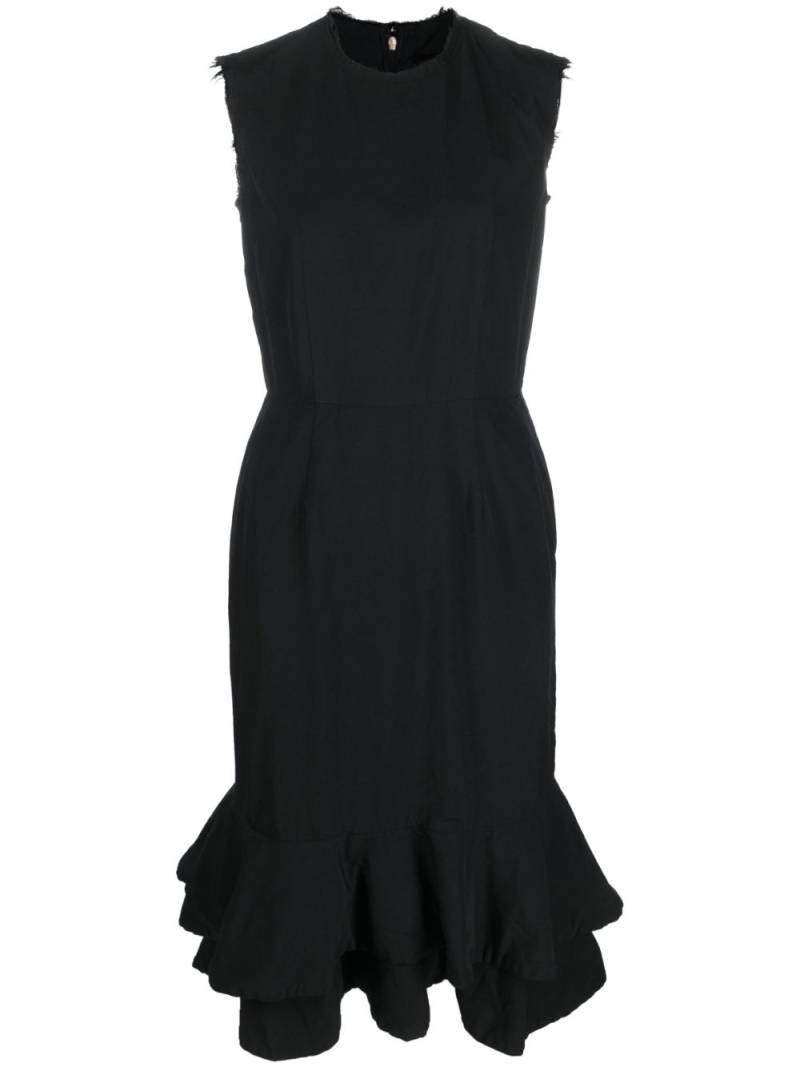 Comme Des Garçons sleeveless ruffle-trim midi dress - Black von Comme Des Garçons