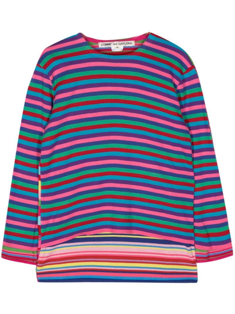 Comme Des Garçons striped layered jumper - Pink von Comme Des Garçons