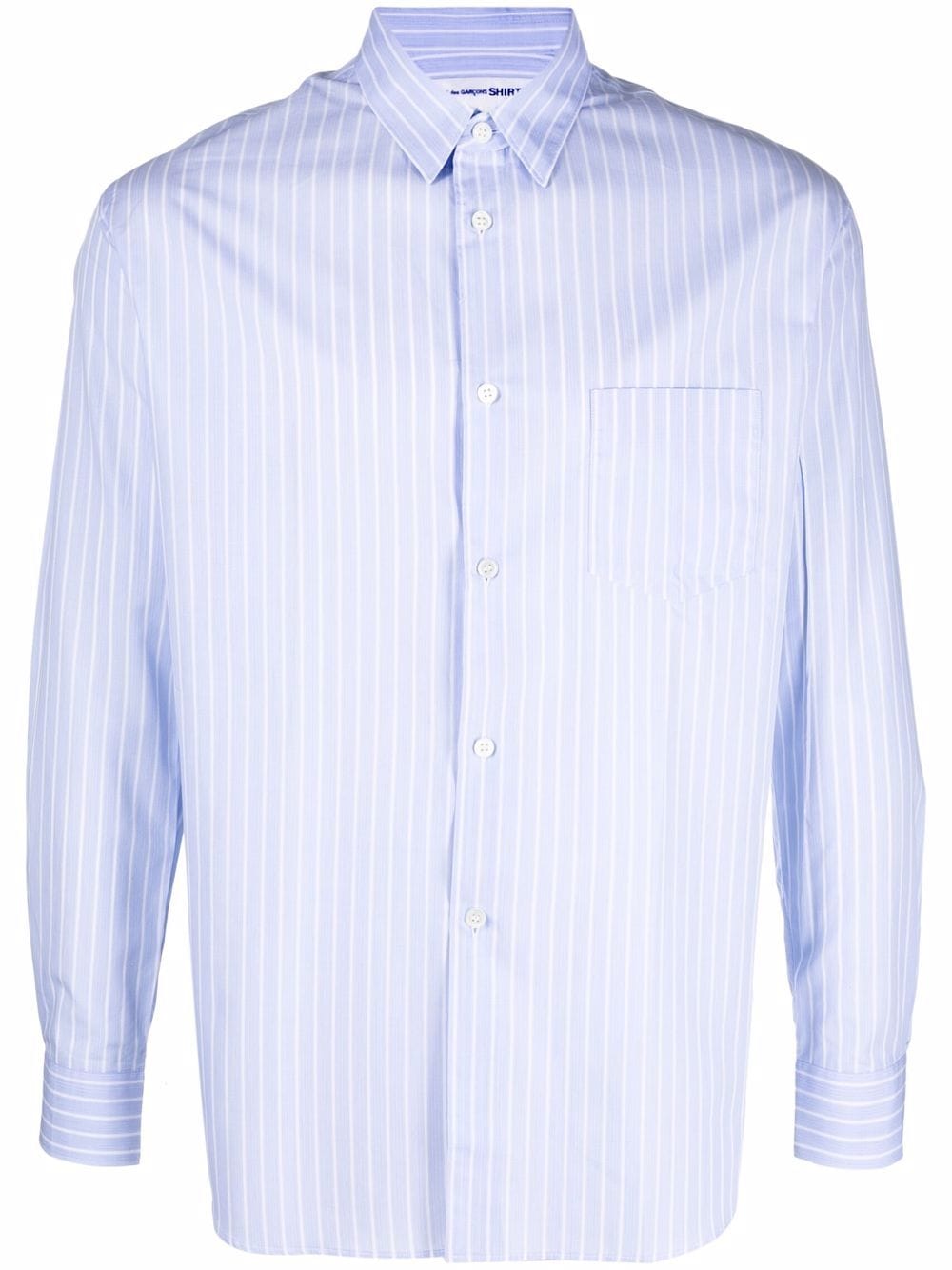 Comme Des Garçons Shirt striped poplin shirt - Blue von Comme Des Garçons Shirt