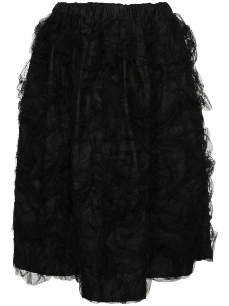 Comme Des Garçons ruffled tulle midi skirt - Black von Comme Des Garçons