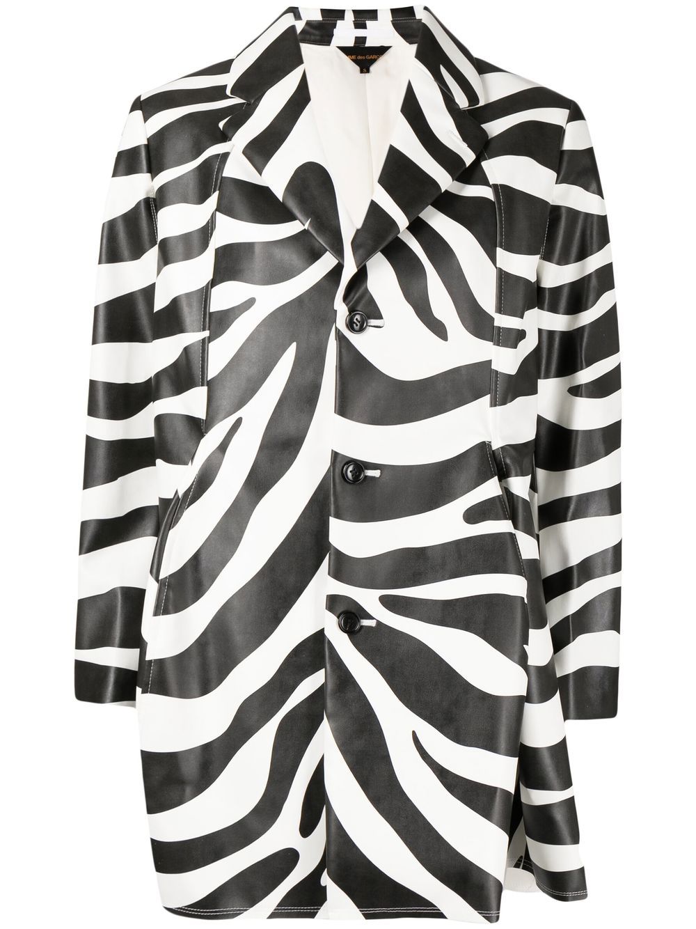 Comme Des Garçons zebra-print single-breasted coat - Black von Comme Des Garçons