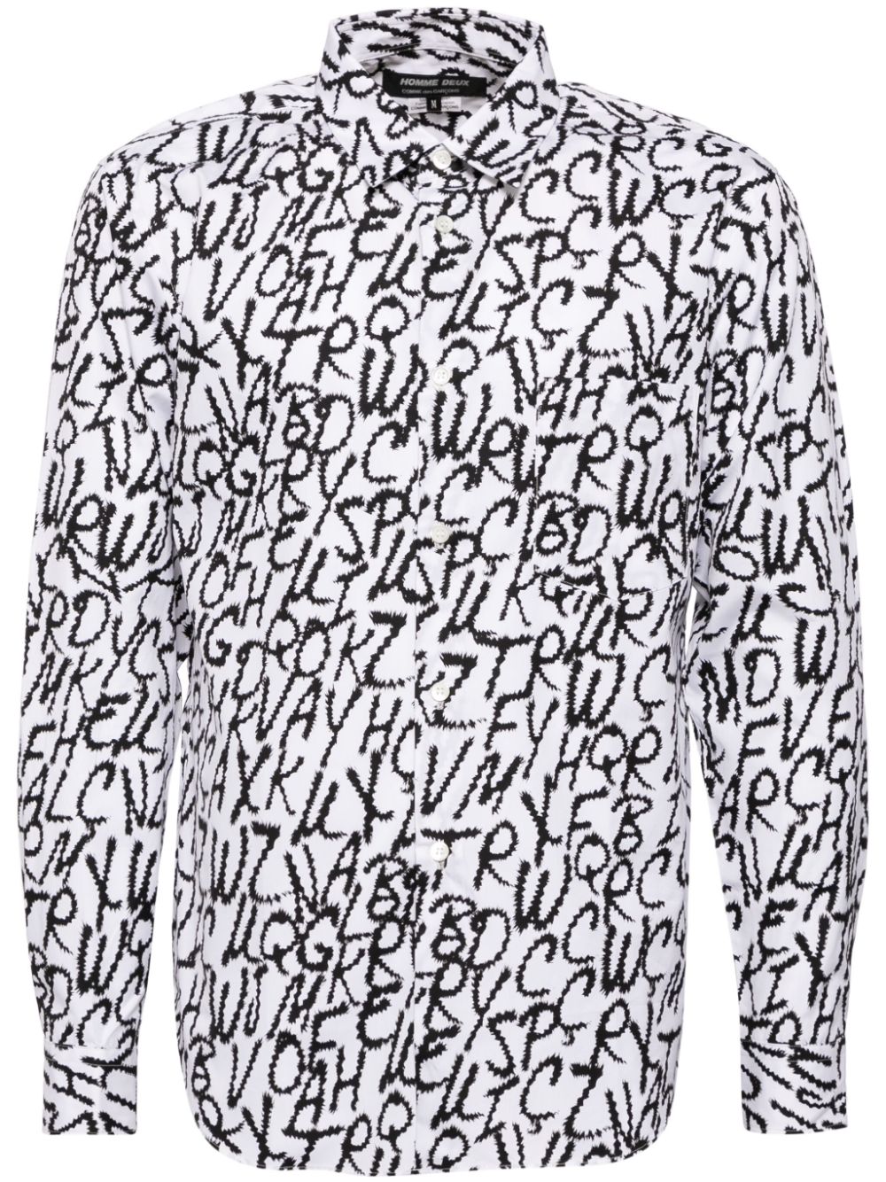 Comme des Garçons Homme Deux all-over-graphic-printed shirt - White von Comme des Garçons Homme Deux