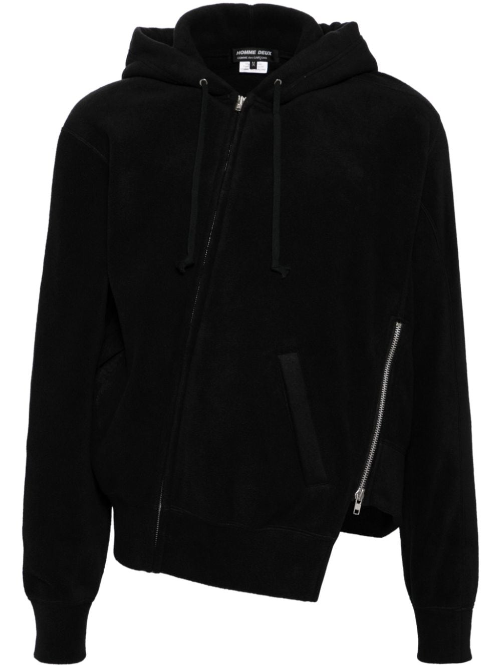 Comme des Garçons Homme Deux shearling hooded jacket - Black