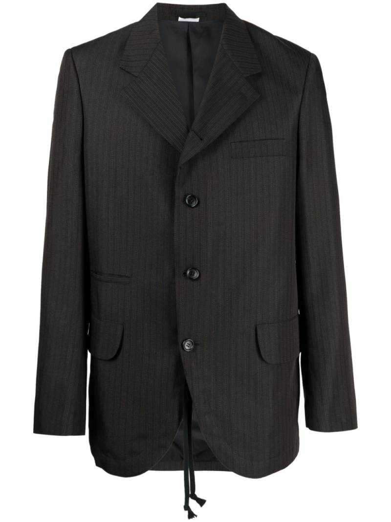 Comme des Garçons Homme Deux striped drawstring-hem blazer - Black von Comme des Garçons Homme Deux